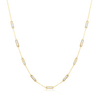 Stone Block Necklace - Mother of Pearl