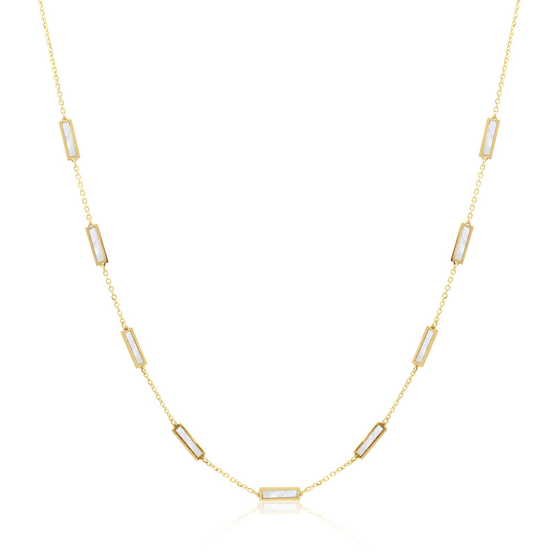 Stone Block Necklace - Malachite