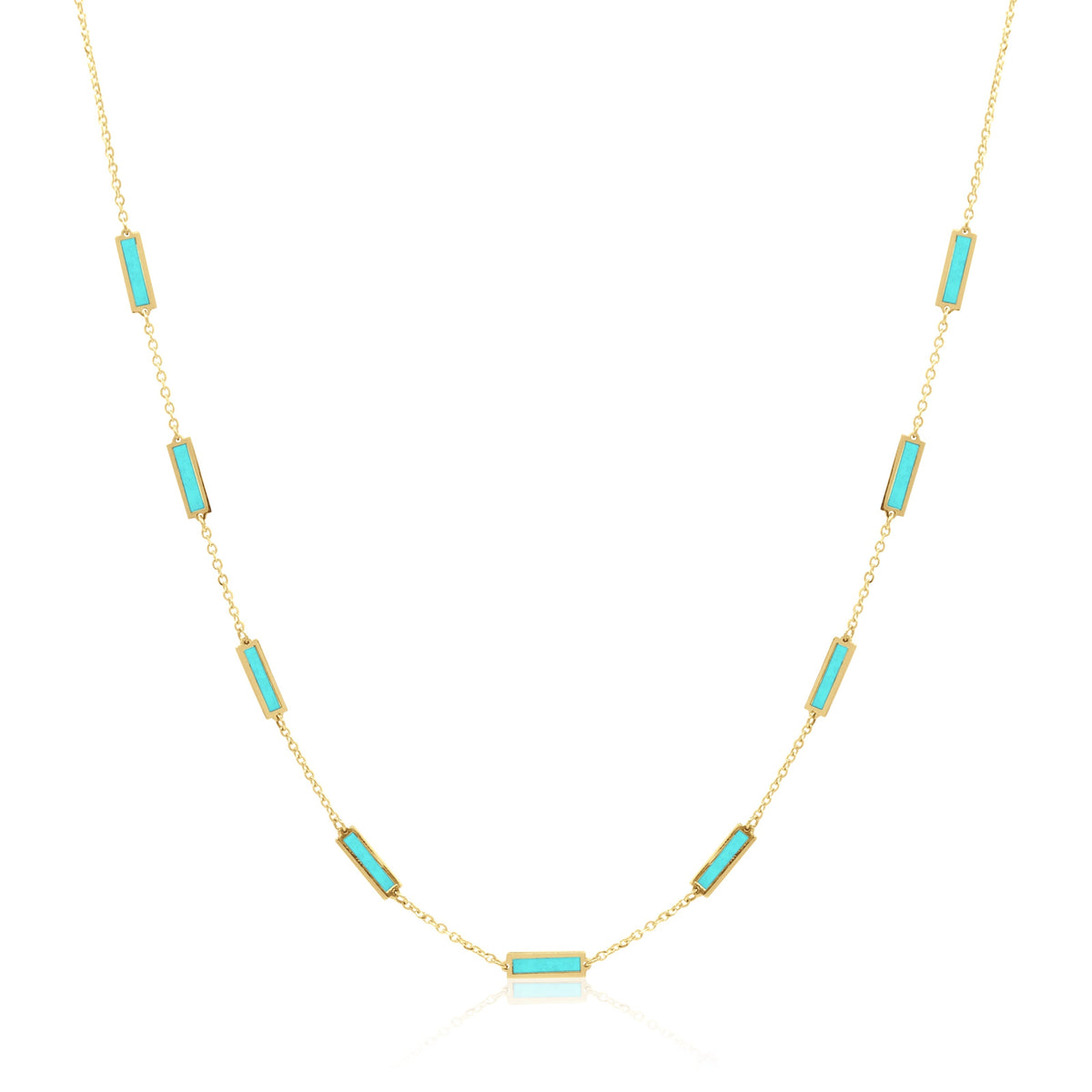 Stone Block Necklace - Turquoise