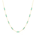 Stone Block Necklace - Turquoise