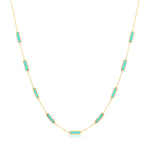 Stone Block Necklace - Malachite