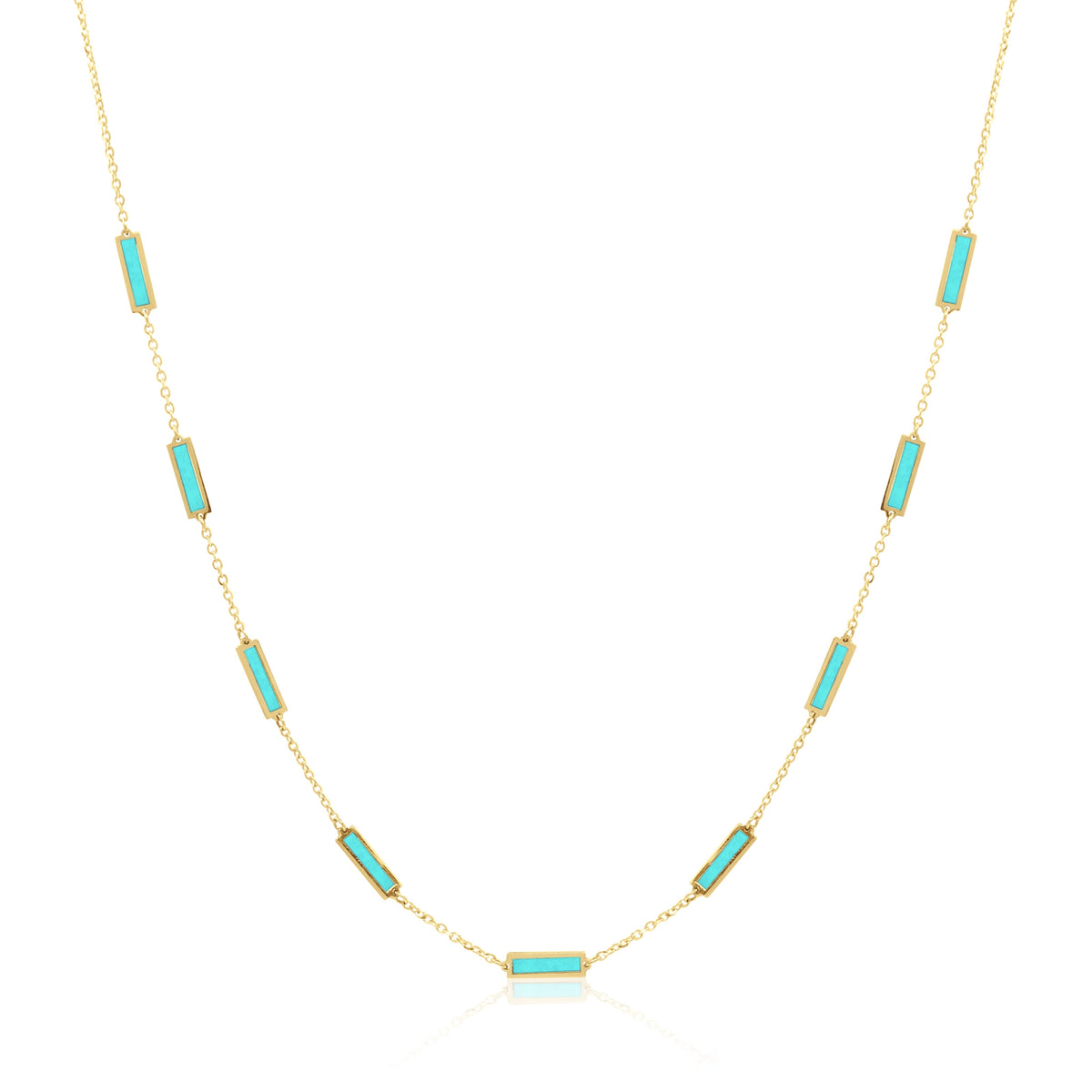 Stone Block Necklace - Mother of Pearl
