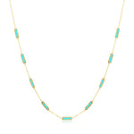 Stone Block Necklace - Mother of Pearl