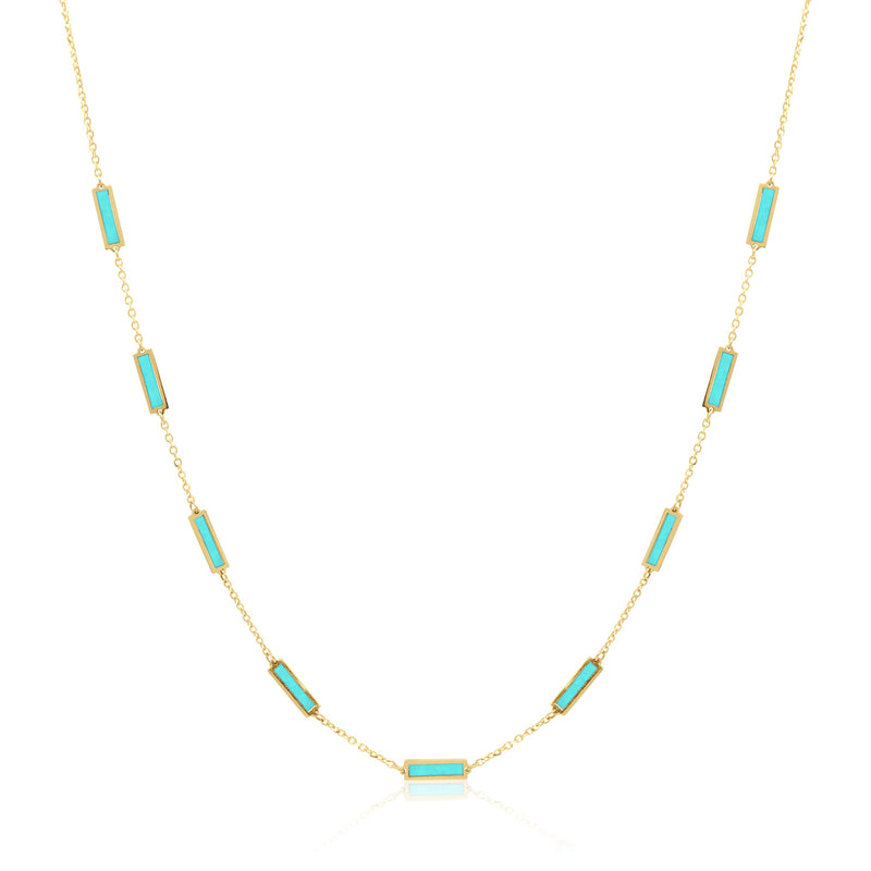 Stone Block Necklace - Mother of Pearl