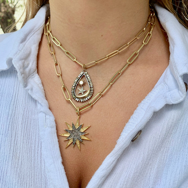 Two-Tone Double Star Pendant