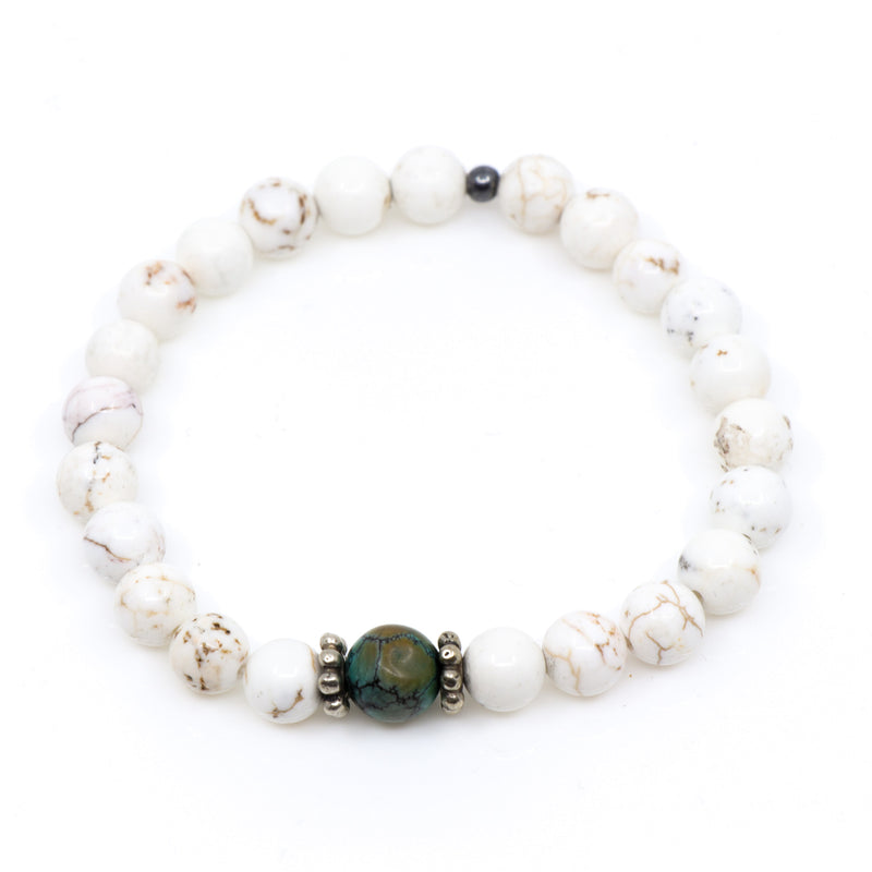 White Turquoise with Natural Turquoise Bead - Hayley Style