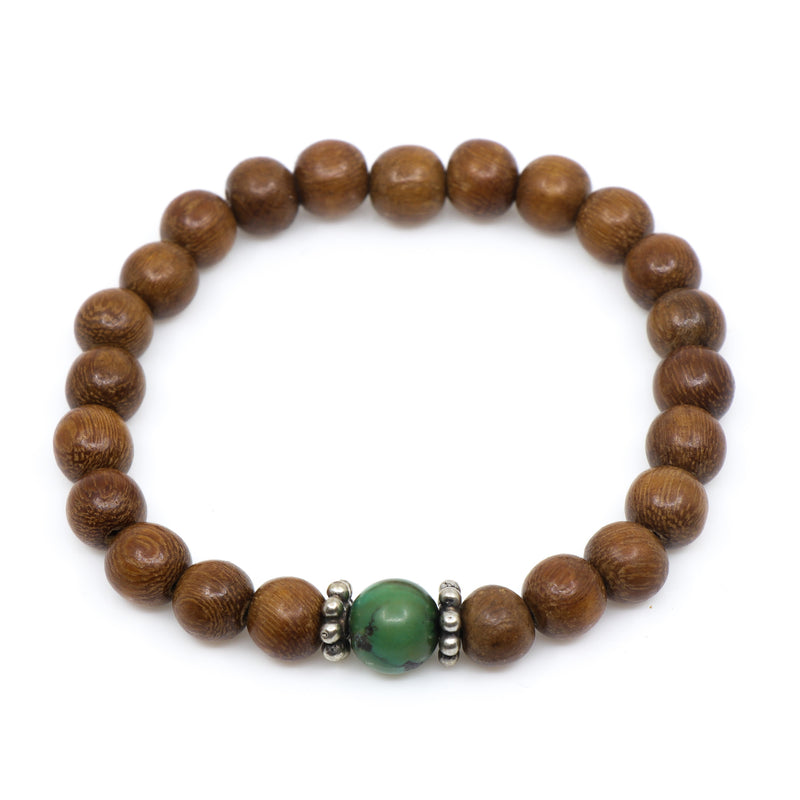 Wood with Natural Turquoise Bead - Hayley Style