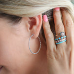 14k Diamond Cut Hoops