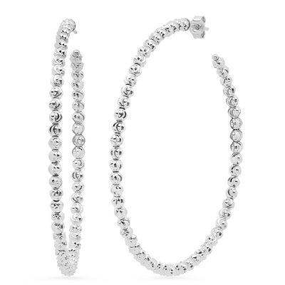 14k Diamond Cut Hoops
