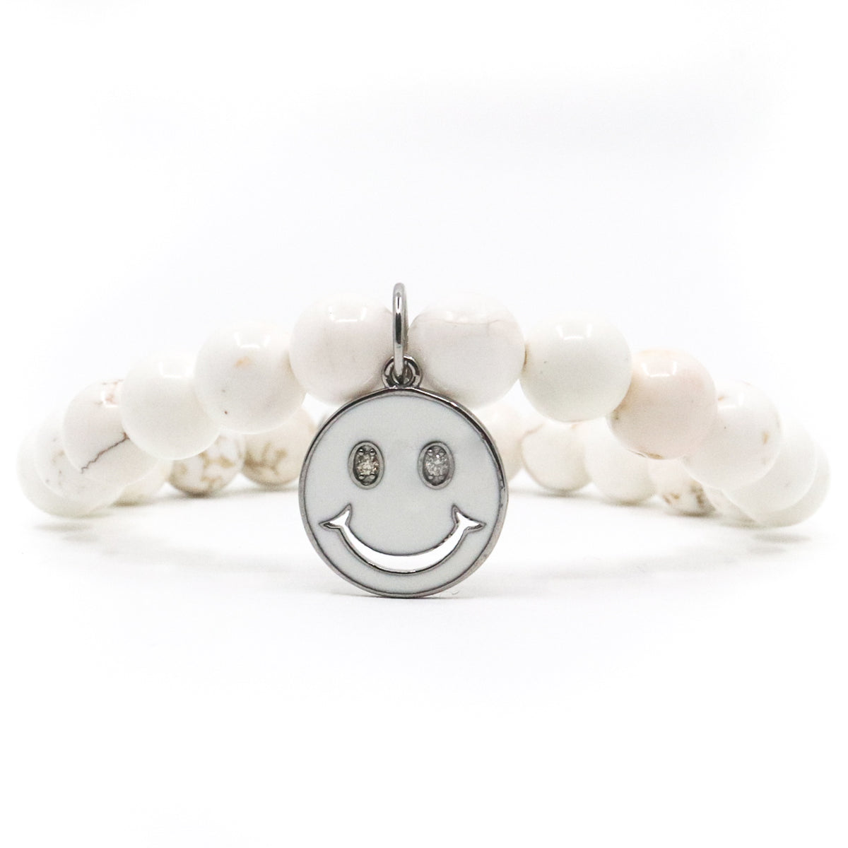 White Enamel Smiley Face Bracelet