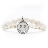 White Enamel Smiley Face Bracelet