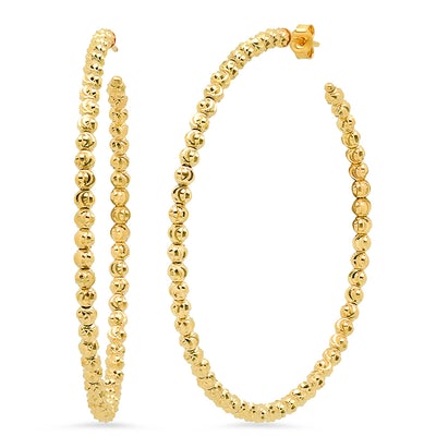 14k Diamond Cut Hoops